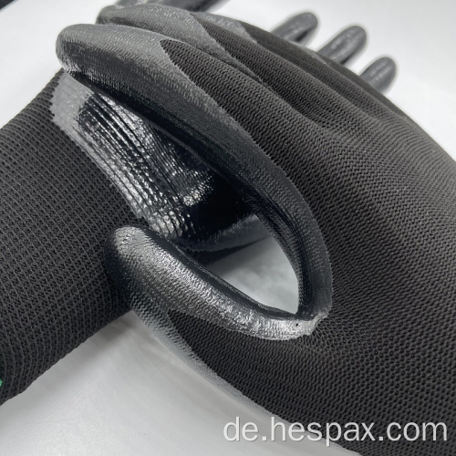 Hespax Blue Nylon nahtloser mechanischer Nitril-Anti-Öl-Handschuhe